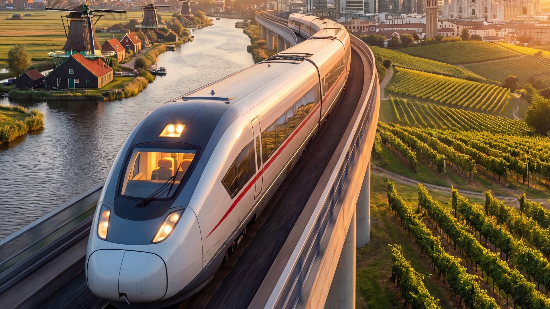 Novo trem noturno direto vai ligar Milão a Amsterdam a partir de junho de 2026